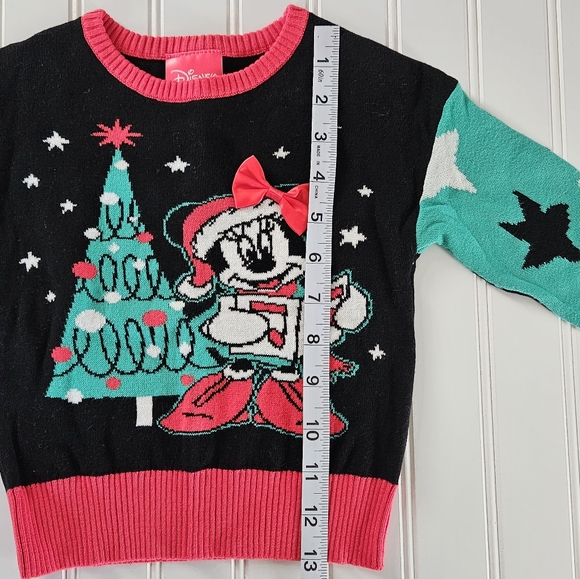 NWT Disney Minnie Mouse Toddler Girls Christmas Sweater PLEASE LOOK AT SIZE PICS - Picture 10 of 11